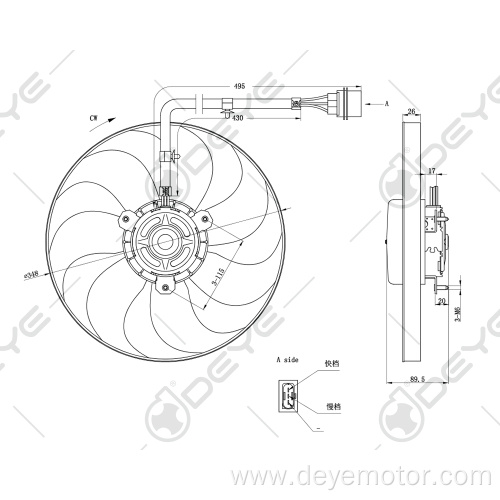 Radiator cooling fan for VW POLO GOLF LUPO